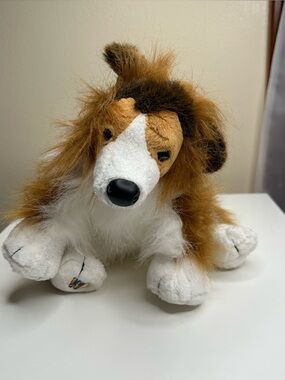 Webkinz Collie Stuffed Animal Dog Plush Ganz 8-inch HM149 No Code Tan White